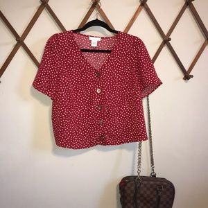 Button Down Crop Top